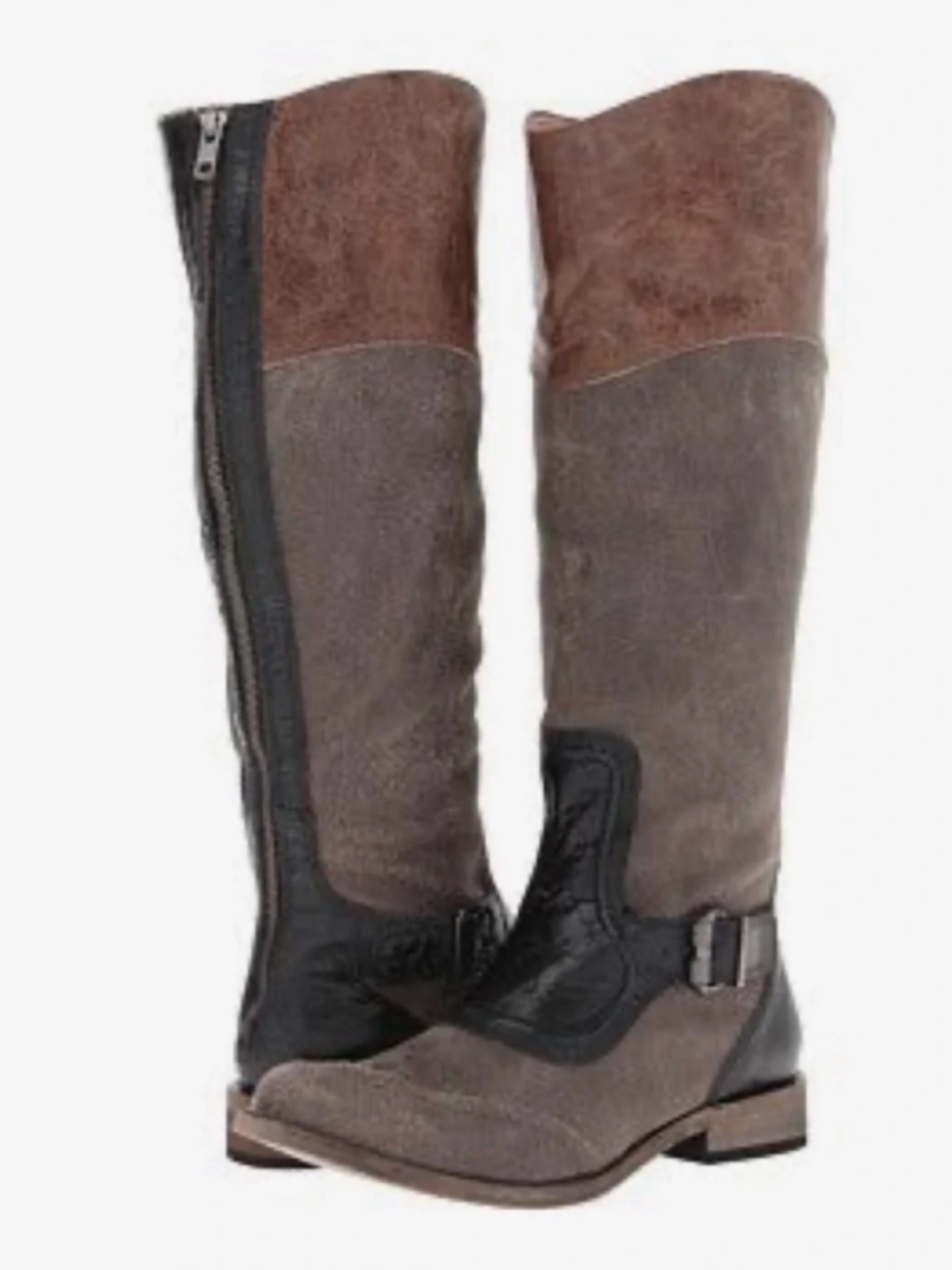 Lucchese Equestrian Riding Boot Sz 10 Grey Brown Black handmade Tall Riding boot